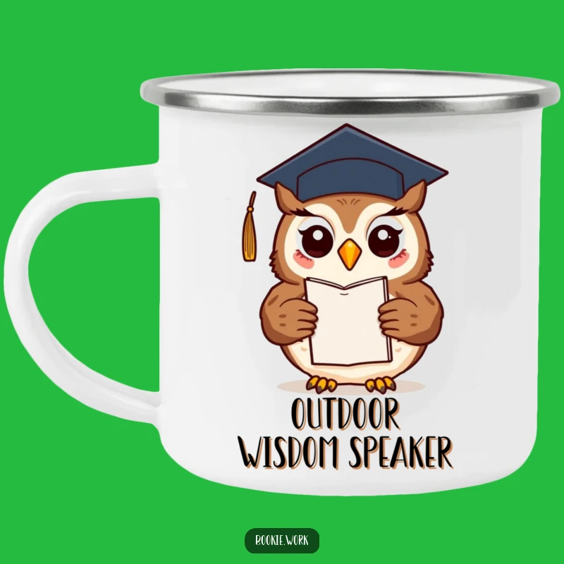 Funny Owl Author Camping Mug: Graduate's Outdoor Companion, Adventure Gift