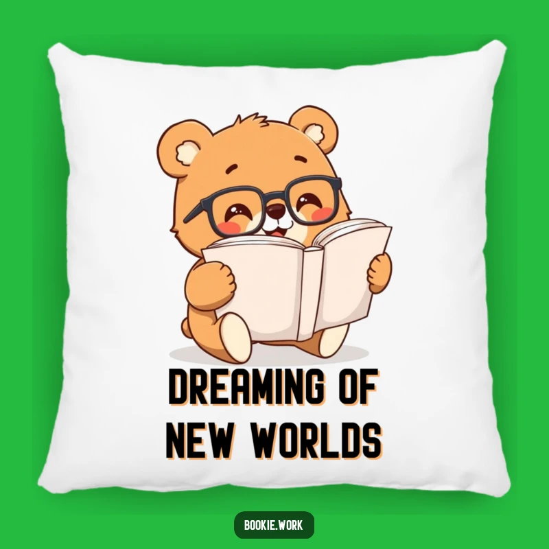 Funny Bear Reading Pillow: Cozy Bookworm Accent, Perfect Cute Gift
