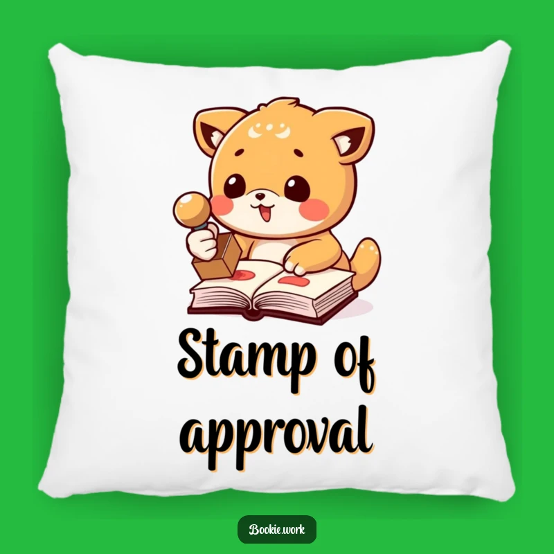 Funny Literary Stamp Pillow: Cozy Animal Publisher Cushion, Great Funny Gift