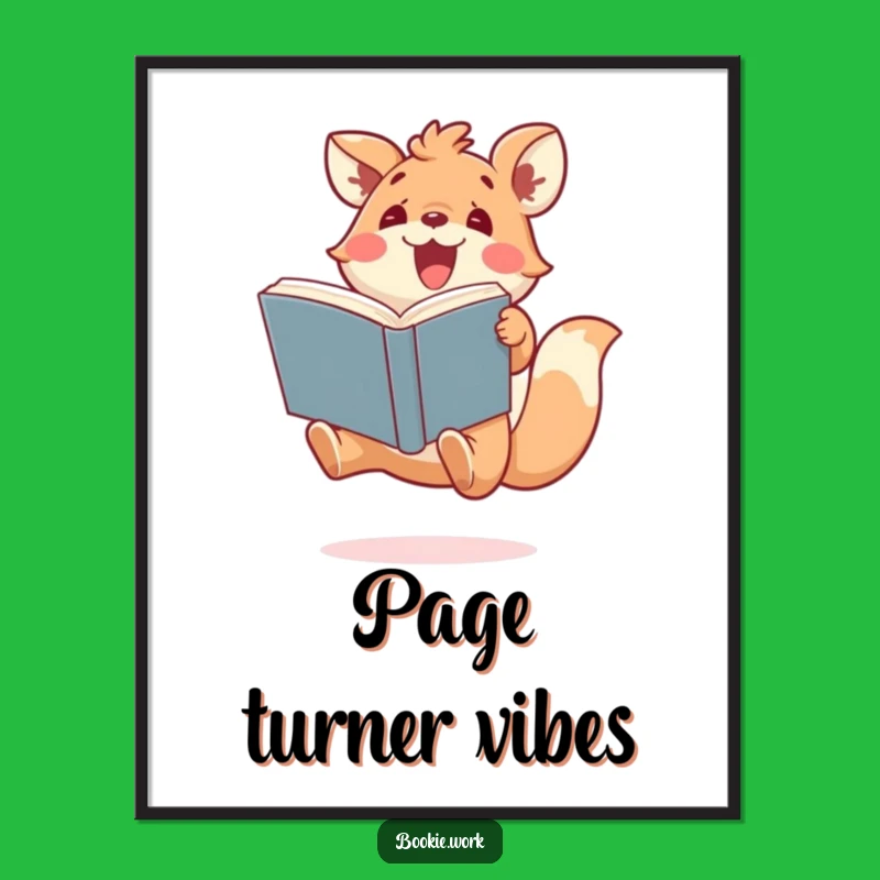 Funny Joyful Animal Art Print - Celebrate Reading with Enthusiasm!