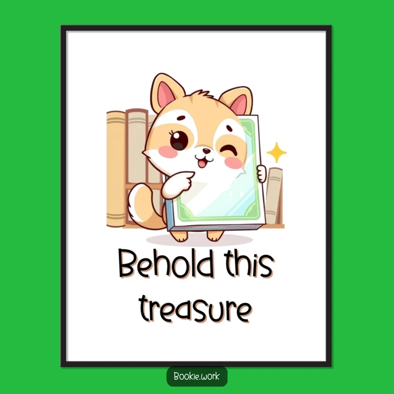 Funny Book Cover Poster: Animal's Excitement for Gleaming Art, Fun Decor