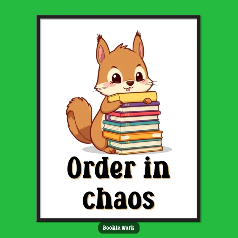 Funny Squirrel Manuscript Poster: Organized Art Print, Great Gift Decor