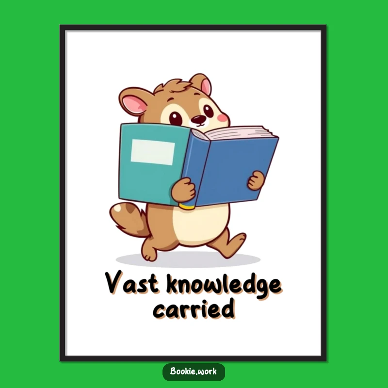 Funny Dictionary Trek Poster: Determined Animal Art, Intellectual Decor