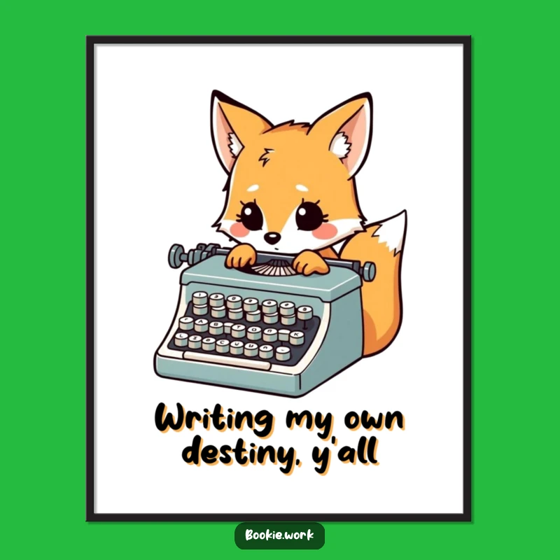 Free Printable Fox Writer Wall Art: Funny Downloadable Decor for Creatives