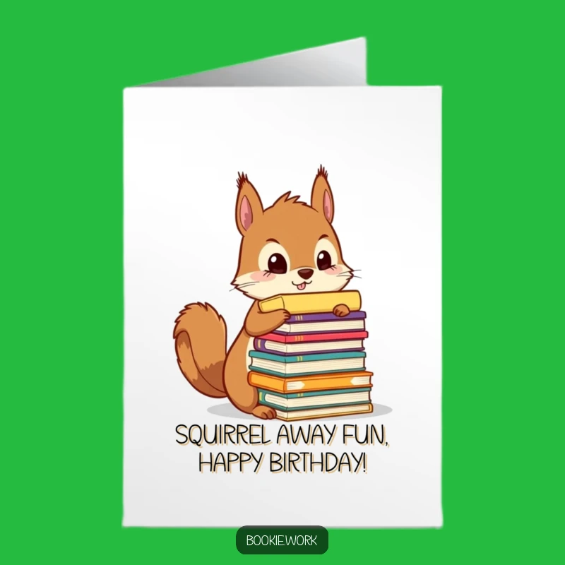 Free Printable Squirrel Organizer Birthday Card: Funny Downloadable for the Tidy