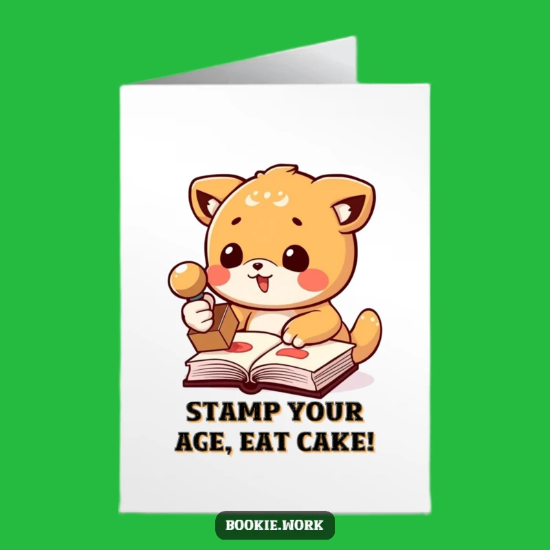 Free Printable Birthday Card: Funny Stamping Animal, Joyful DIY Downloadable Gift