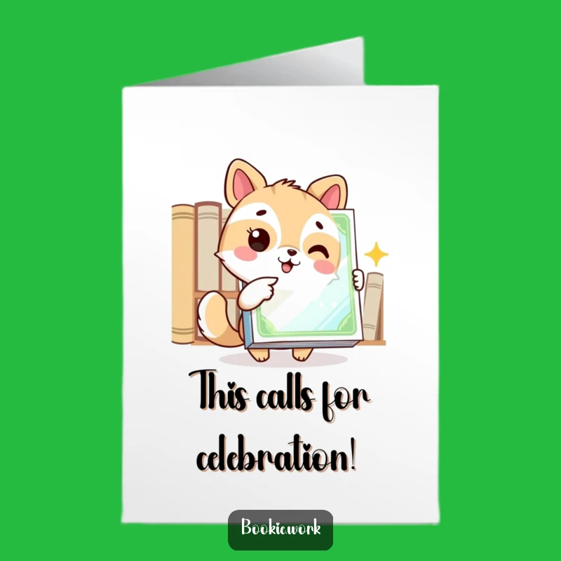 Free Printable Congrats Card: Pointing Animal, Shiny Book, Humorous Downloadable Gift