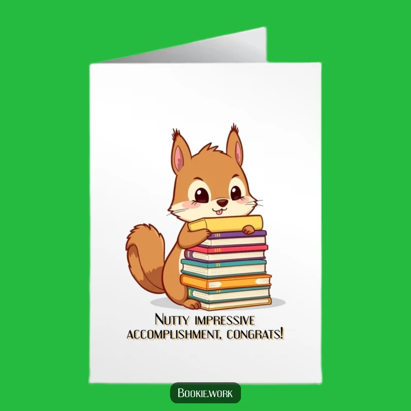 Free Printable Squirrel Manuscript Congrats Card: Funny Downloadable for Tidy Triumphs