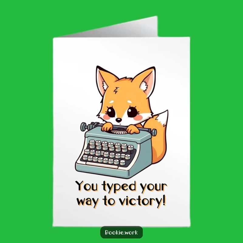 Free Printable Fox Writer Congrats Card: Funny Downloadable for Published Authors