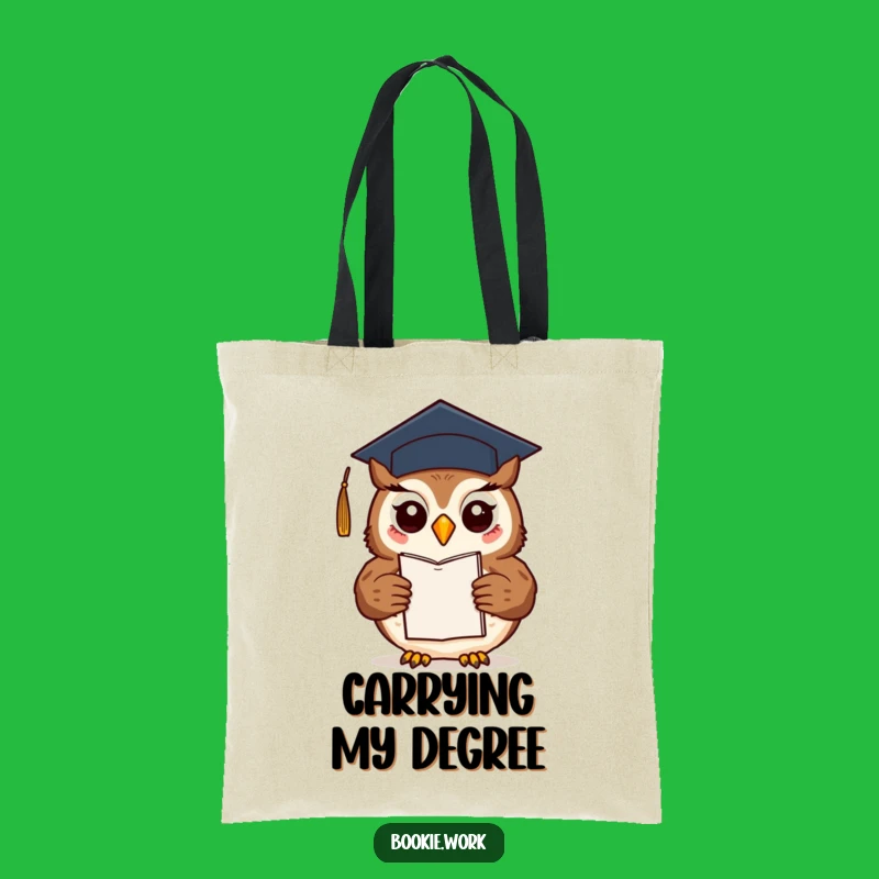 Funny Owl Author Tote Bag: Graduate's Carry-All, Ideal Novel Gift